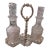 Antique Victorian Silver Plated Cut Glass Condiment Cruet Set - Set of 3 For Sale