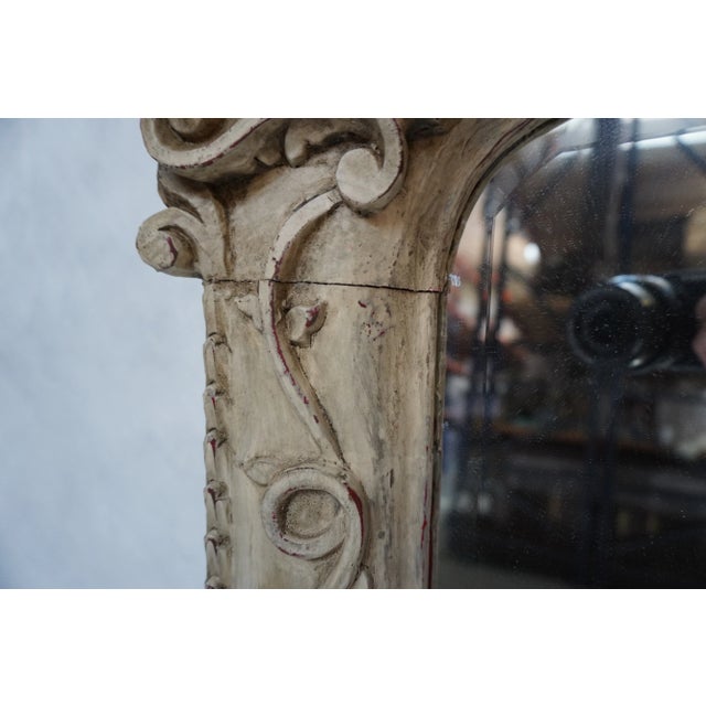 Wood Italian Carved Painted Mirror 1940’s From Melissa Levinson For Sale - Image 7 of 14