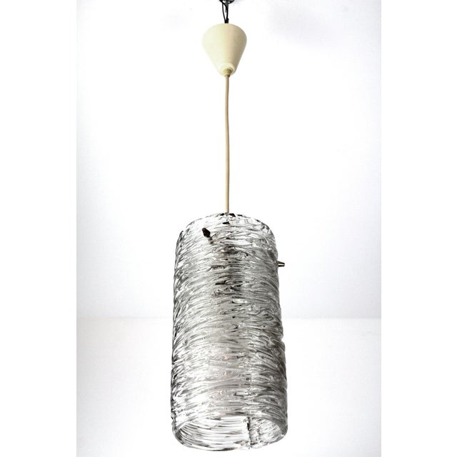 Metal Large Cylindrical Glass Lamp from Kalmar, 1950s For Sale - Image 7 of 8