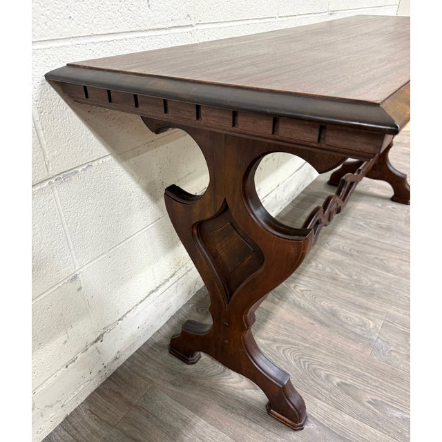 Vintage Tudor or Spanish Revival Style Sofa Table Console Table Hall Table For Sale - Image 4 of 14