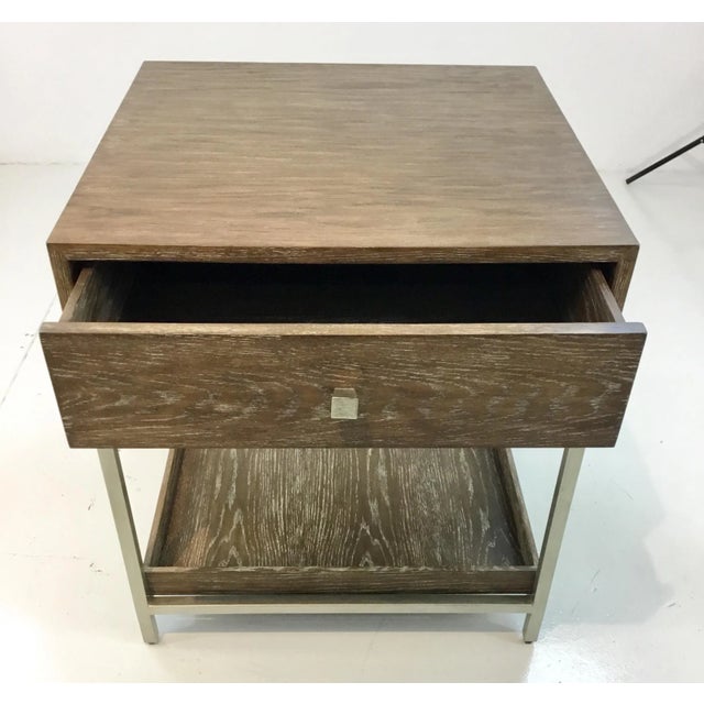 Transitional Studio a Oak and Silver Alexander Side Table For Sale - Image 3 of 6