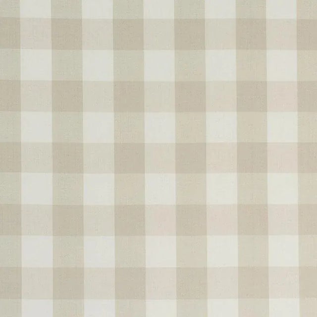 Sample - Schumacher Camden Cotton Check Fabric in Natural For Sale
