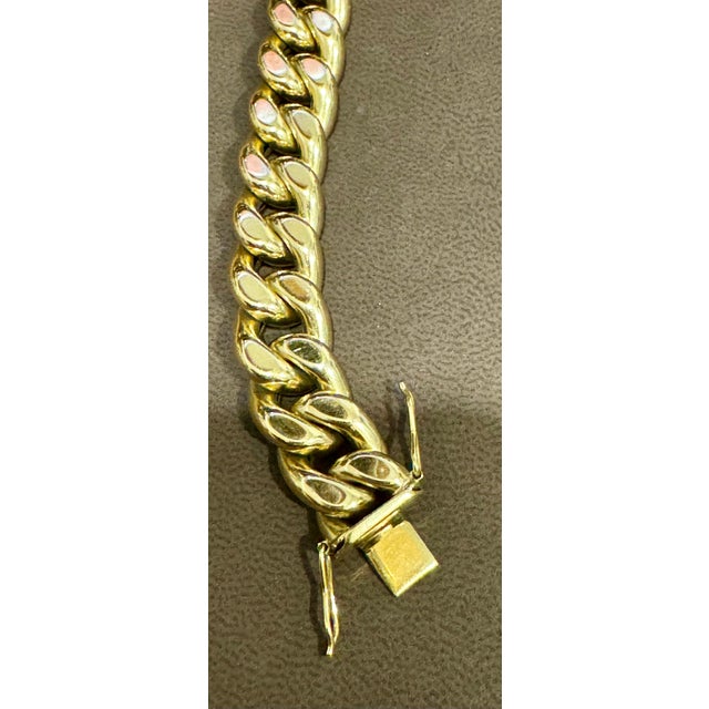 Vintage 14 Karat Yellow Gold 33.4Gm Cuban link Bracelet Unisex, 7.75 INCH For Sale - Image 10 of 18