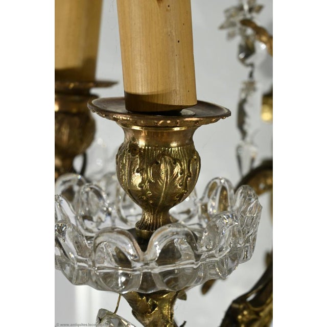 Late 19th Century Bronze and Crystal Tassel Sconces, Set of 2 For Sale - Image 6 of 18