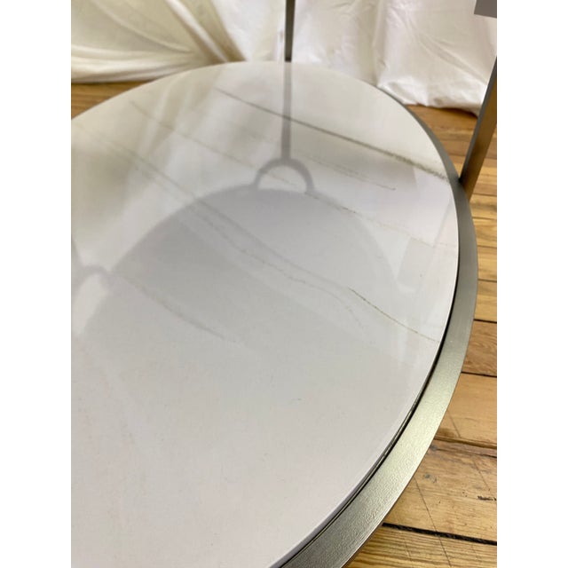 Contemporary Bernhardt Morello Faux Marble & Steel Cocktail Table For Sale - Image 3 of 7