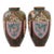 Pair of Japanese Cloisonne Enamel Pink & Purple Vases Phoenix Dragon Goldstone For Sale