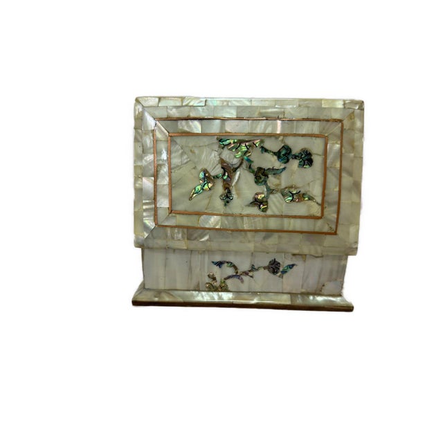 Wood Handmade Mother of Pearl Jewelry Box – Egyptian Inlay Decor For Sale - Image 7 of 9