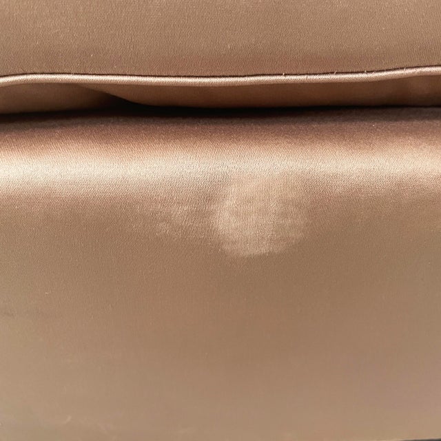 1940s Mid-Century Modern Italian Lounge Chairs in Wood and Pink and Beige Silk, 1940s, Set of 2 For Sale - Image 5 of 18