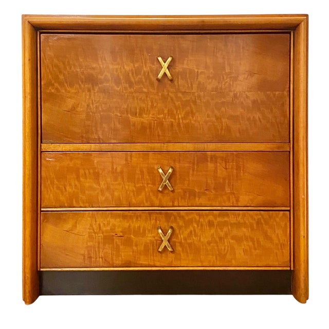 1950s Paul Frankl nightstands for Johnson Furniture Company. Each has a large sized compartment with fold-down door and...