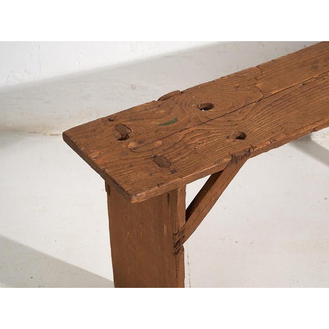 Rustic Small Antique Bench, 1920s For Sale - Image 3 of 8