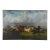 Vintage Oil Painting of Galloping Horses Under Expansive Sky For Sale