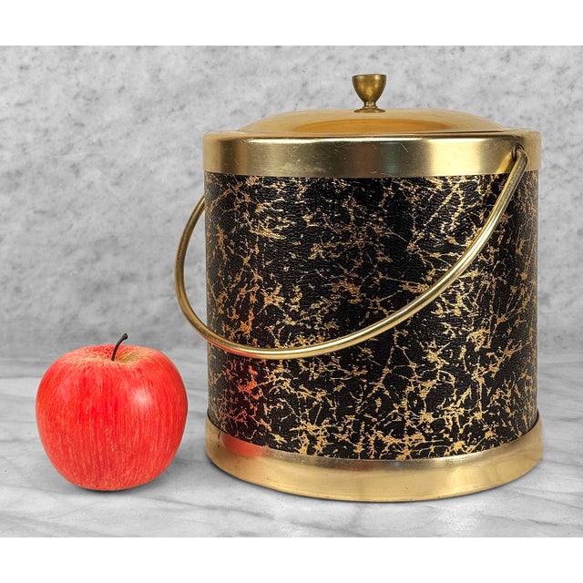 Vintage Hollywood Regency Italian Gold & Black Ice Bucket, c. Mid 20th Century - Pairs Nicely with Many Mid-Century &...