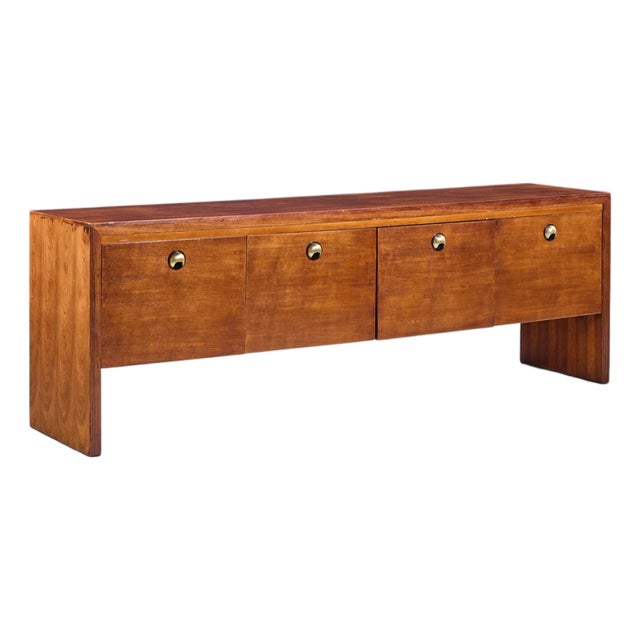 Edward Wormley for Dunbar Mid Century Rosewood, Oak and Brass Credenza For Sale