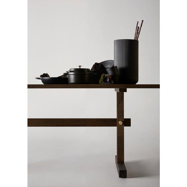 Contemporary Gaspard Dark Oak and Brass Dining Table 240 by Eberhart Furniture For Sale - Image 3 of 10