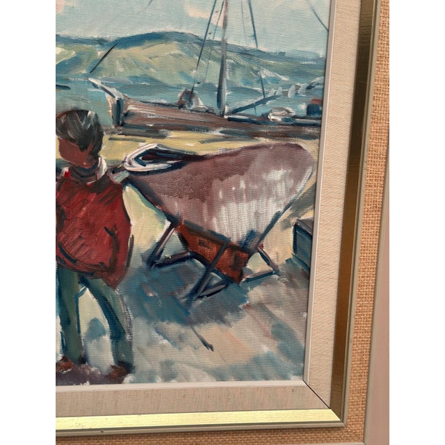 Nils Sewerin, Harbour, 1950s, Oil Painting on Canvas, Framed For Sale - Image 5 of 18