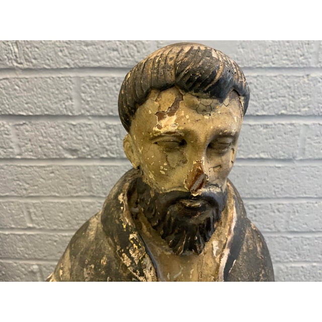 19th Century Antique Standing Santos Figure Wood Carved For Sale In New York - Image 6 of 15