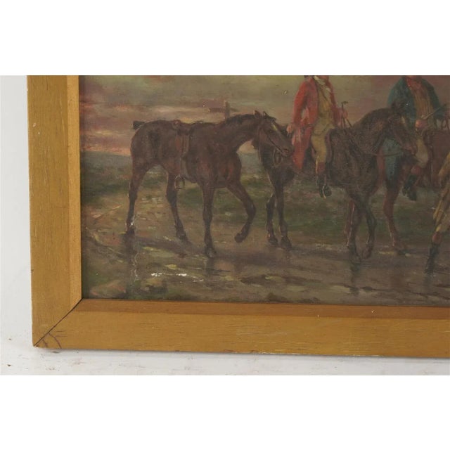 18th Century Soldiers on Horseback British School Oil on Board Framed For Sale - Image 10 of 13