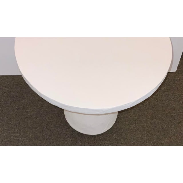 Organic Modern White Plaster and Concrete Accent Table Chairish