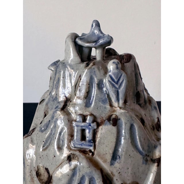 Gray Korean Ceramic Scholar Brush Rest Joseon Dynasty For Sale - Image 8 of 18