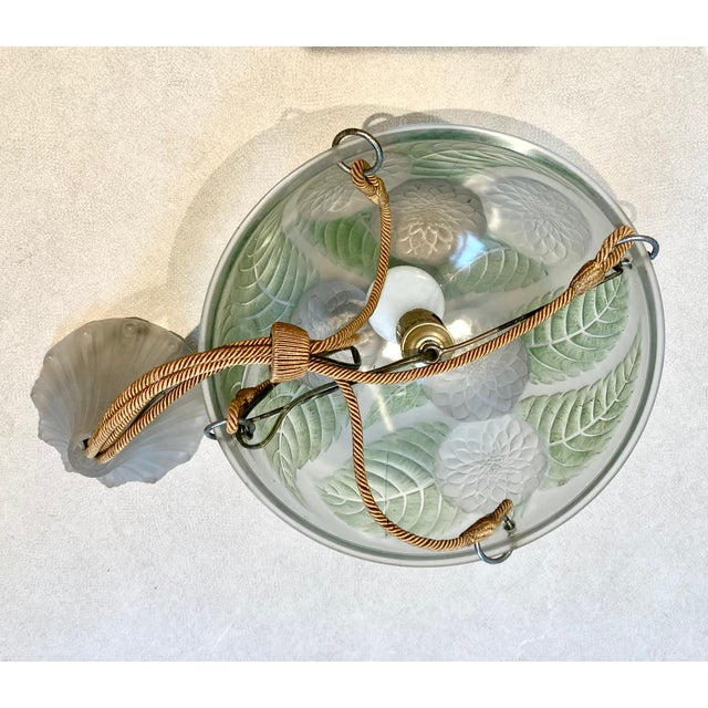 White 1920s Art Deco Lalique Dahlia Chandeliers - a Pair For Sale - Image 8 of 9