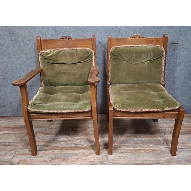 Modernist Scandinavian Armchairs in Oak, 1960s For Sale - Image 10 of 10