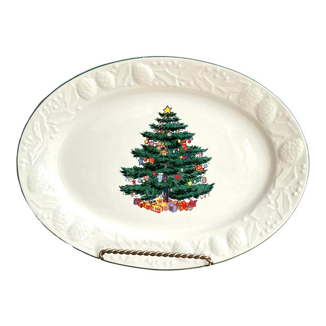 Vintage Christmas Tree Platter For Sale