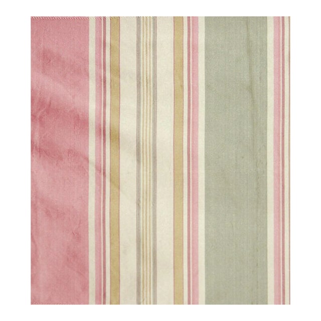 The House of Scalamandré Ariel Stripe Fabric, Strawberry Caramel For Sale