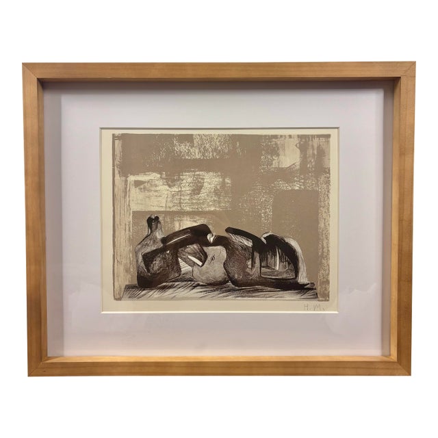 1977 Henry Moore Reclining Figure Interior Setting I Lithograph Cramer 458 For Sale
