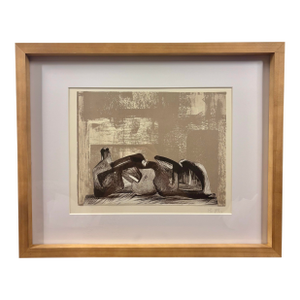 1977 Henry Moore Reclining Figure Interior Setting I Lithograph Cramer 458