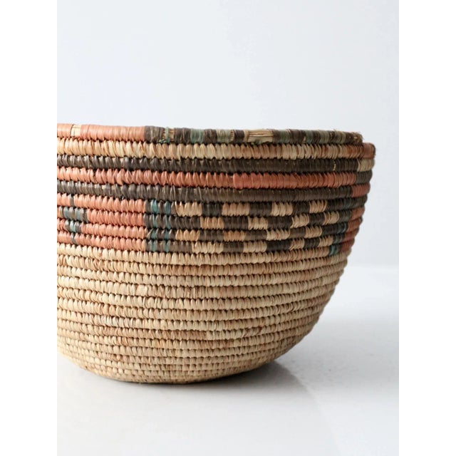Tan Vintage Coiled Basket For Sale - Image 8 of 12