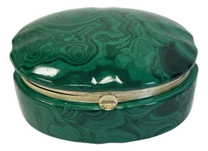 Vintage Frederick Cooper Style Faux Malachite Porcelain Box
