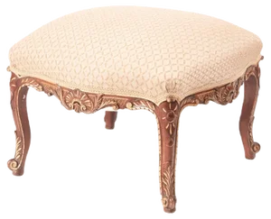 Antique Victorian Carved and Gilt Walnut Stool
