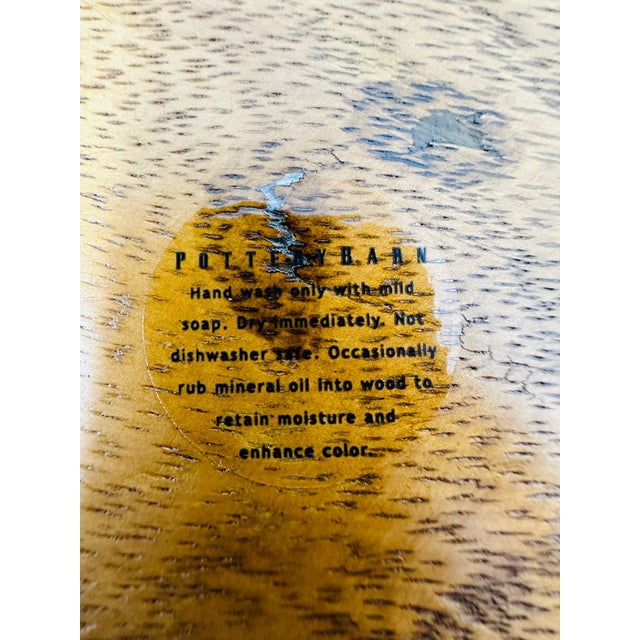 2010s Hand-Turned Acacia Wood Charger Plates - Set of 5 For Sale - Image 10 of 10