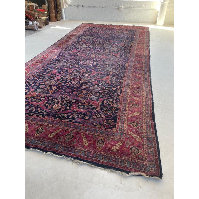 Turkish Semi-Antique Kelleh Garrus Design Berry, Plum, Indigo, with Gorgeous Highlight Colors Rug 7.9 x 16.3 For Sale - Image 3 of 15