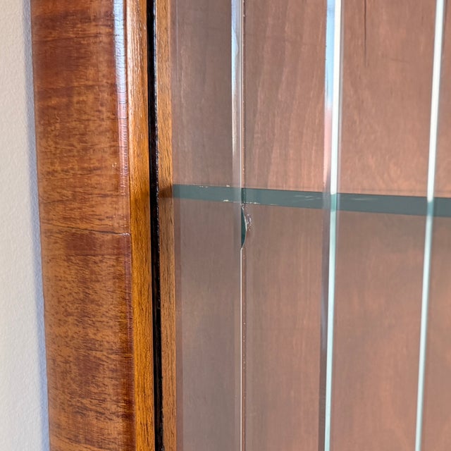Vintage Art Deco Display Cabinet with Glass Slats in Warm Walnut Veneer, 1950s For Sale - Image 9 of 14