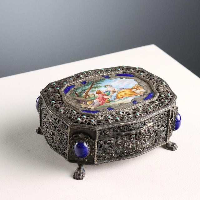Silver and Enamel Box For Sale - Image 13 of 13