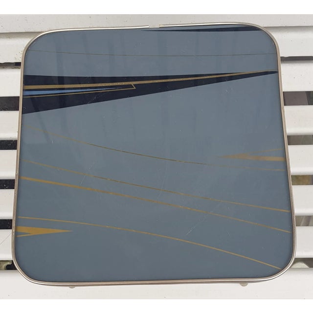 Mid-Century Modern Flower Stand with Grey-Black Glass Top, 1950s For Sale - Image 3 of 5