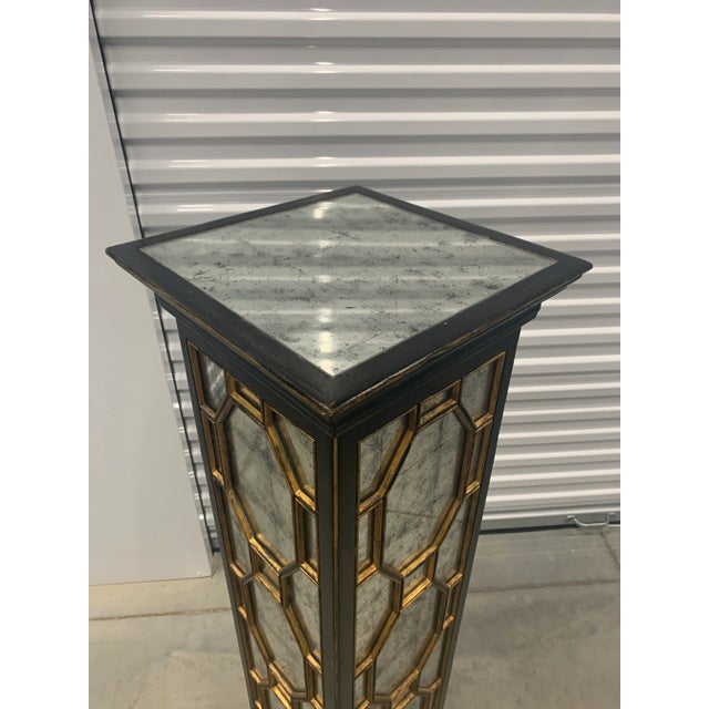 Late 20th Century Églomisé Pagoda Style Pedestal For Sale - Image 4 of 7