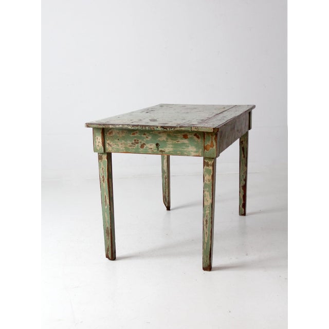 Antique American Painted Primitive Table For Sale - Image 6 of 12