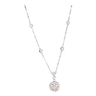 Roshe Jewels Diamond Necklace 0.68 Carat 14k White Gold Chain Necklace For Sale