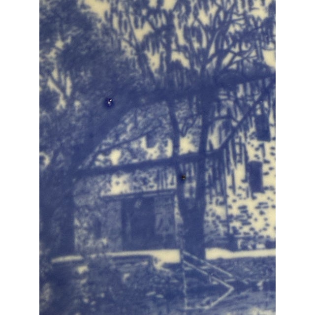 Vintage Lamberton Scammell Moravian Blue Transferware Historical Commemorative Plates For Sale In Miami - Image 6 of 11