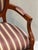 Burgundy Late 20th Century Louis XVI Style Oval Back Striped Upholstered Armchair For Sale - Image 8 of 10