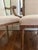 Six (6) French dining chairs (2 arm chairs), beautiful carved frames, newer cream leopard upholstery. Sturdy and comfortable.