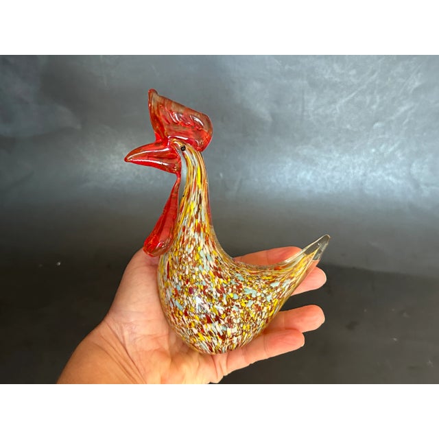 1950s Murano Style Art Glass Rooster Figurine For Sale - Image 10 of 12