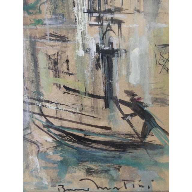 Bruno Martini, Gondoliers à Venise, Watercolor on Paper, Framed For Sale - Image 3 of 8