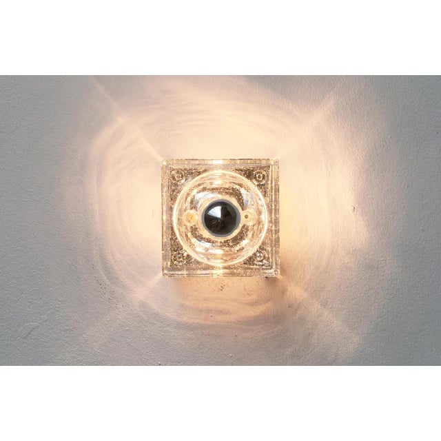Vintage German Space Age Type 310 Wall Lamps in Glass by Ludwig Beilharz for MZ Müller & Zimmer Leuchten, 1970s, Set of 6 For Sale - Image 6 of 18