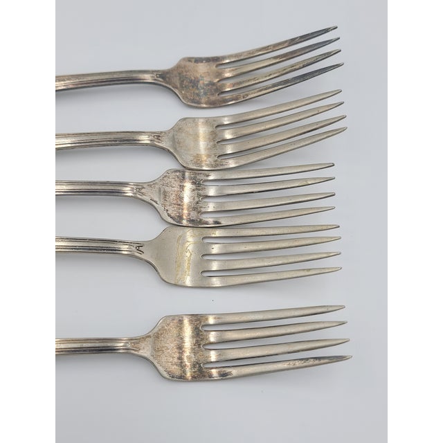 Metal Early 20th Century International Silver Co "Lady Betty" Silverplate Forks - Set of 5 For Sale - Image 7 of 9