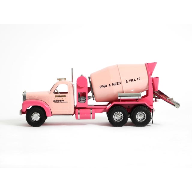 Original Pink Smith & Miller Kaiser Cement Toy Truck No. 26 of 125. Made in USA. This toy cement mixer truck was painted...