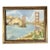 Vintage Golden Gate Bridge Oil Painting With Sailboats in Ornate Gilt Frame For Sale