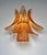 Fantastic pair of vintage Murano wall sconce made by 6 Murano Amber Felci glasses for each applique in a chrome metal...